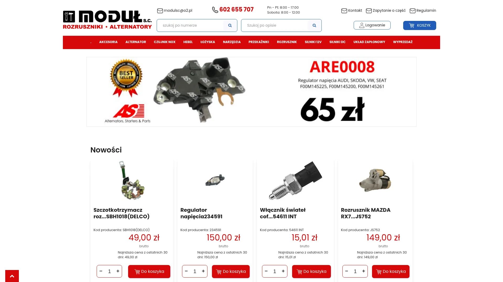 Screenshot of www.rozrusznik-alternator.pl