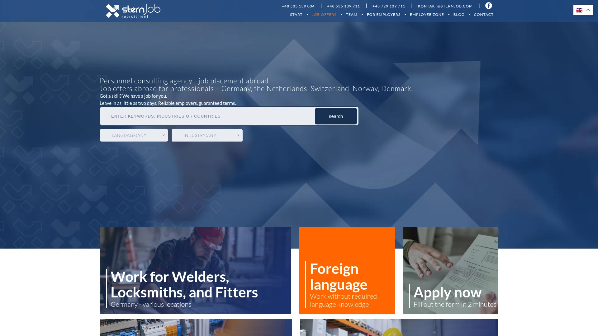 Screenshot of sternjob.com