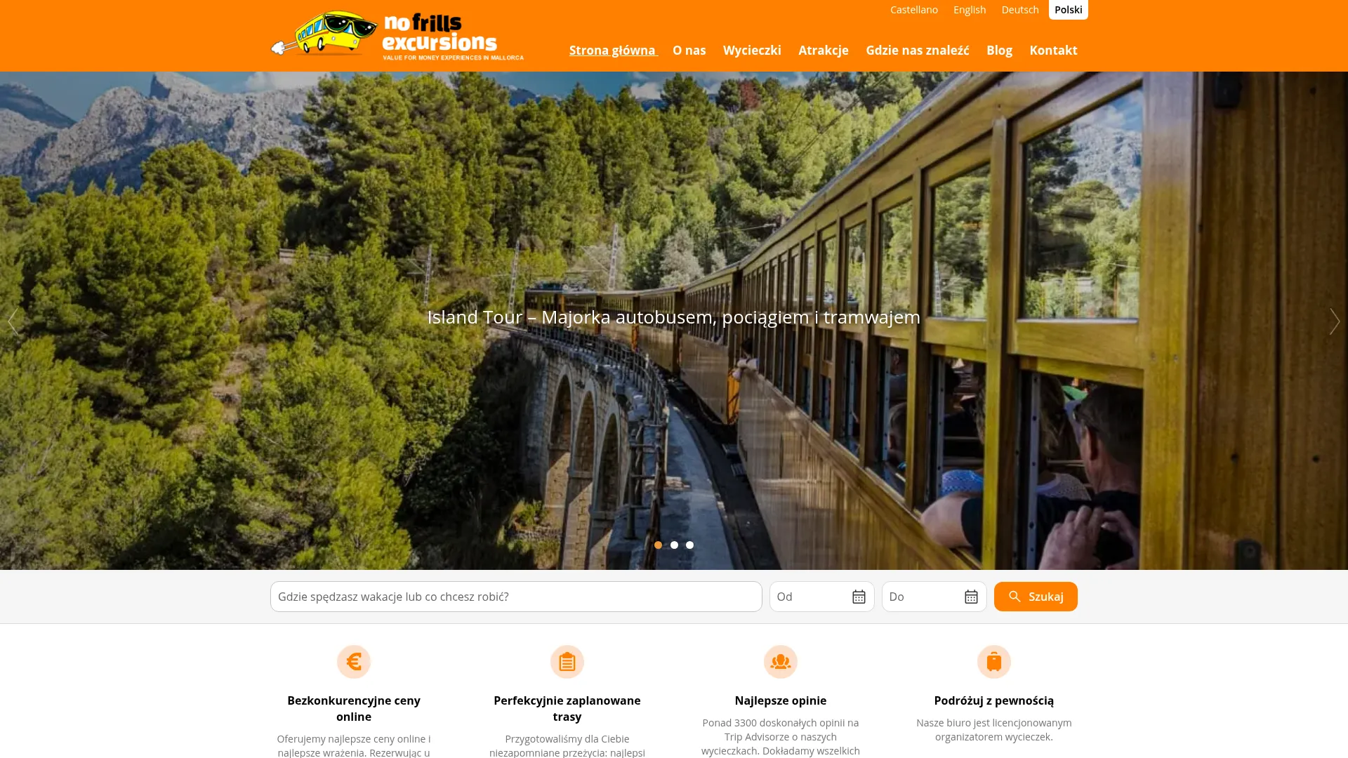 Screenshot of www.nofrills-excursions.com/pl