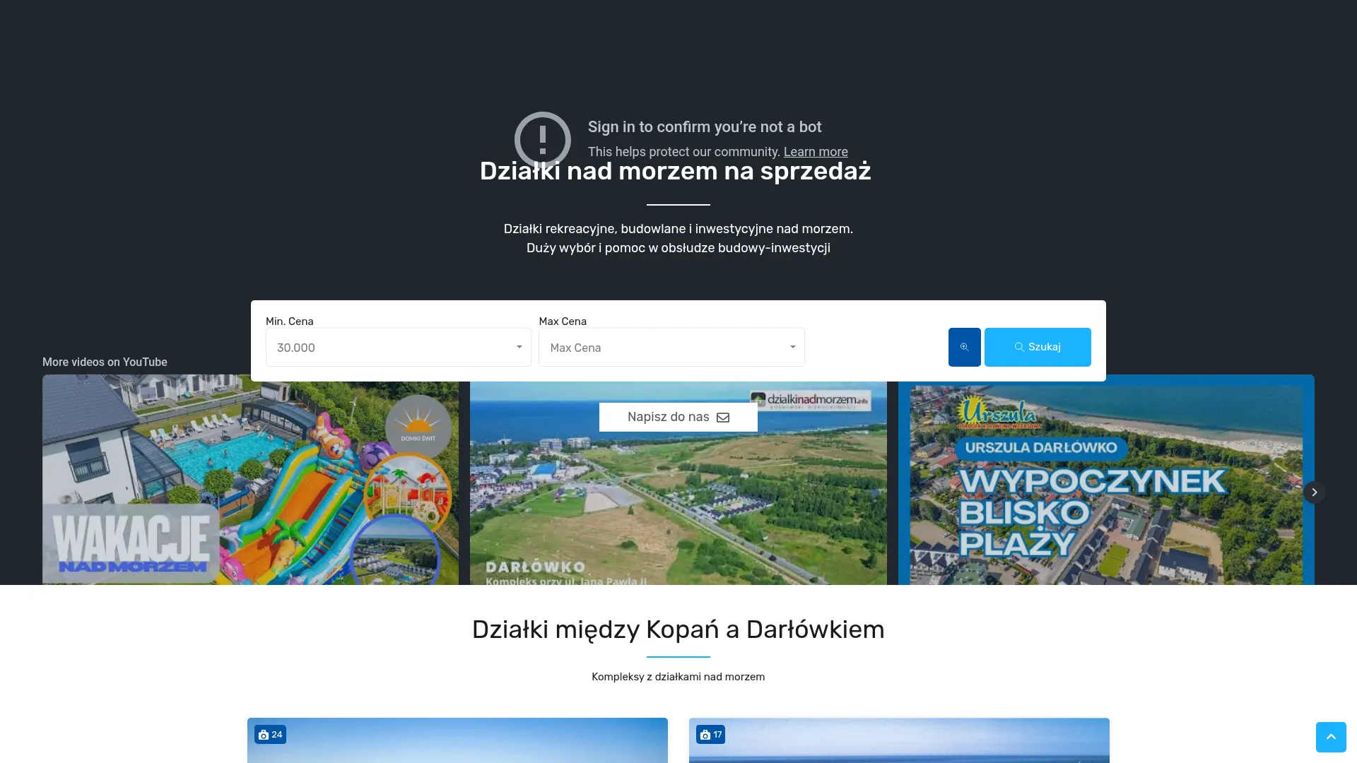 Screenshot of dzialkinadmorzem.info